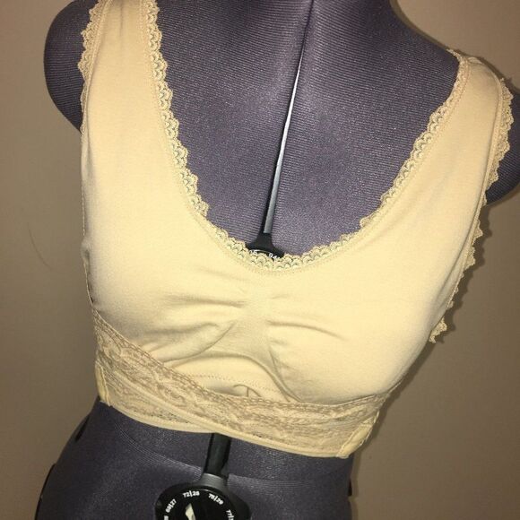Tan Brown with Lace Cross Front Straps 28 bust - Picture 1 of 7